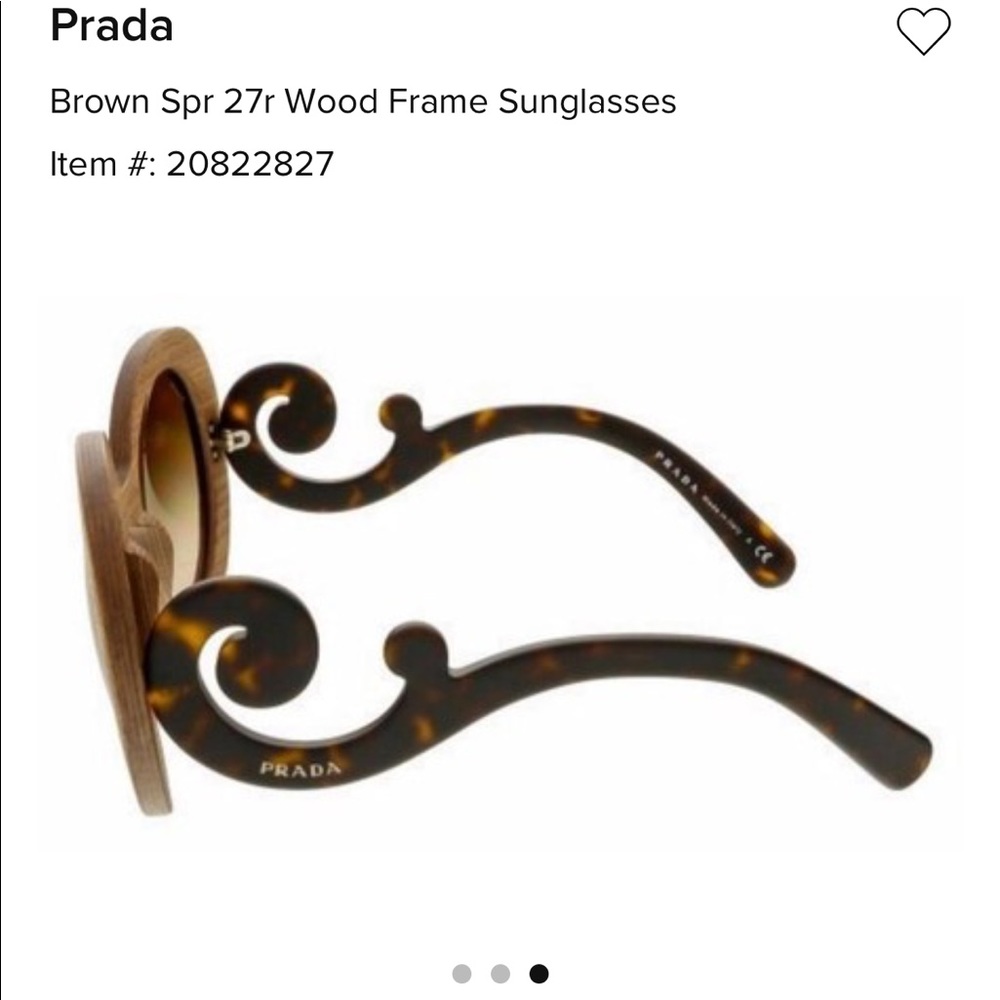 🔥Sold🔥New Prada Baroque Sunglasses Wooden Frames - Picture 3 of 8